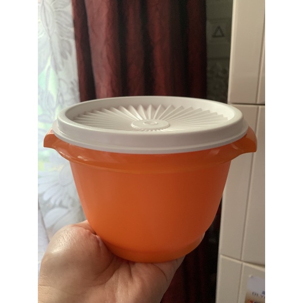 1 Pcs 20 Oz One touch canister Tuppereware -warna orange/Bowl tutup matahari
