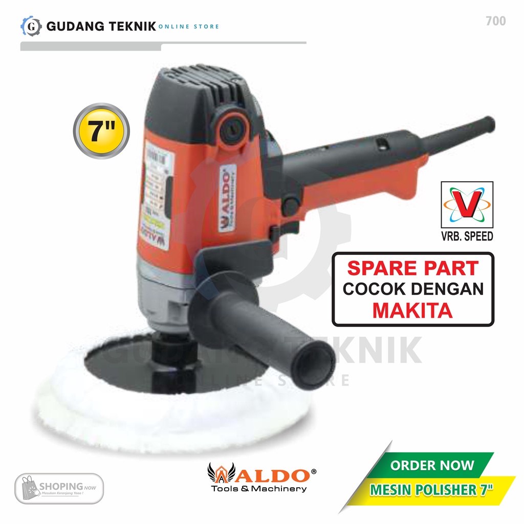 Mesin Poles 7&quot; 180mm ALDO 700 / Alat Polisher Mobil 7 Inch 900W ALDO - Rotary Angle Polisher ALDO