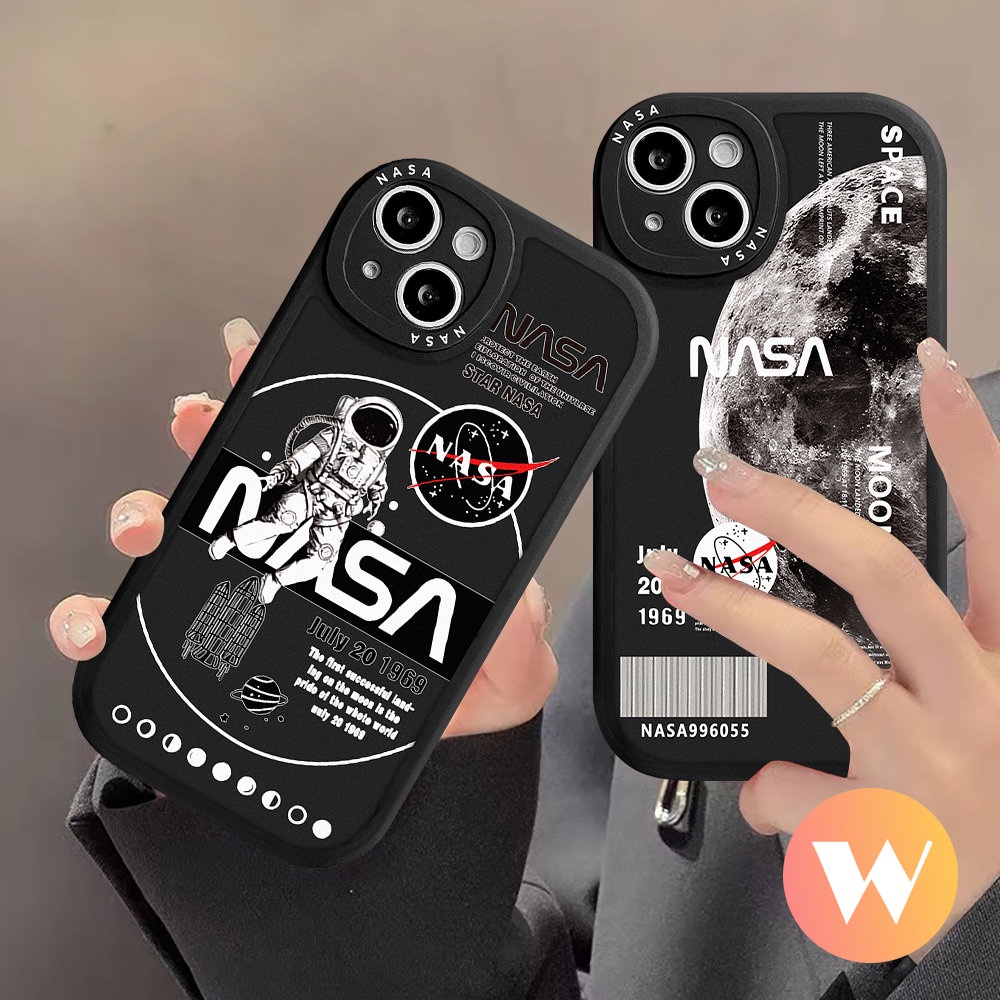 IPHONE Case Kompatibel Untuk Iphone11 7Plus XR X XS Max7 8 6s 6plus 13 11 12 14 Pro Max SE 2020 Astronot Lembut Trendi Merek NASA Shockproof Phone Cover