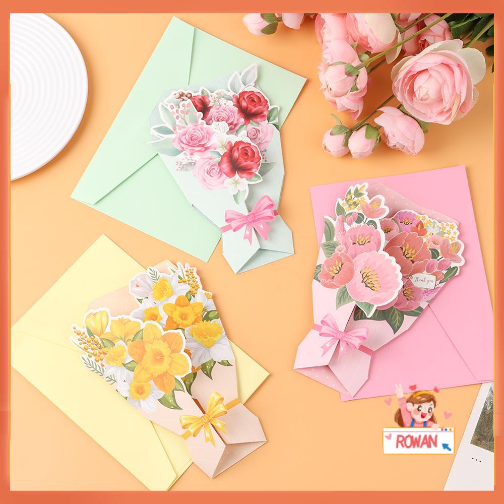 R-flower Flower Series Card Perlengkapan Pesta Kartu Kata Berkah Kreatif Kartu Lipat 3D