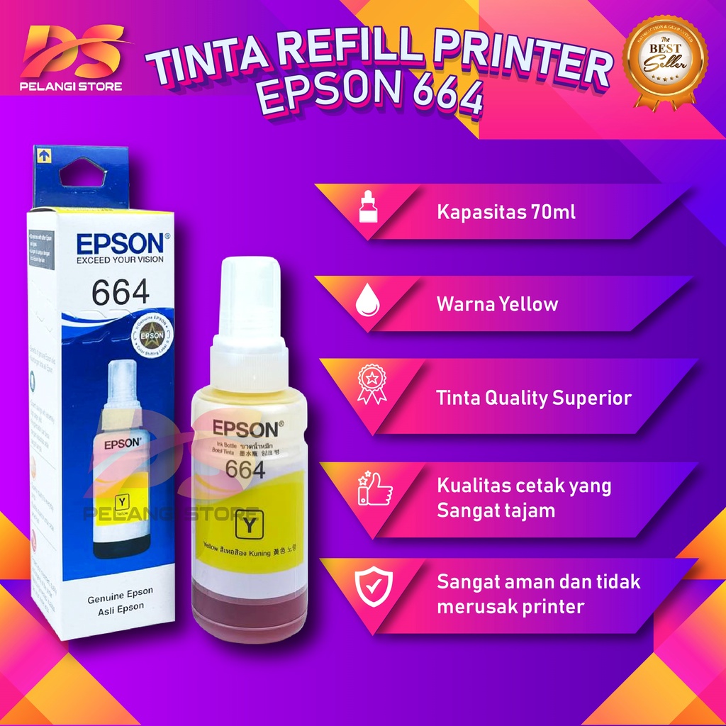 1 SET 4 PCS Tinta Epson 664 Premium Tinta Printer L100 L110 L111 L120 L130 L132 L200 L210 L211 L220 L222 L300 L301 L310 L350 L351 L355 L358 L360 L800 L805 L810 L850 L1300 L1800