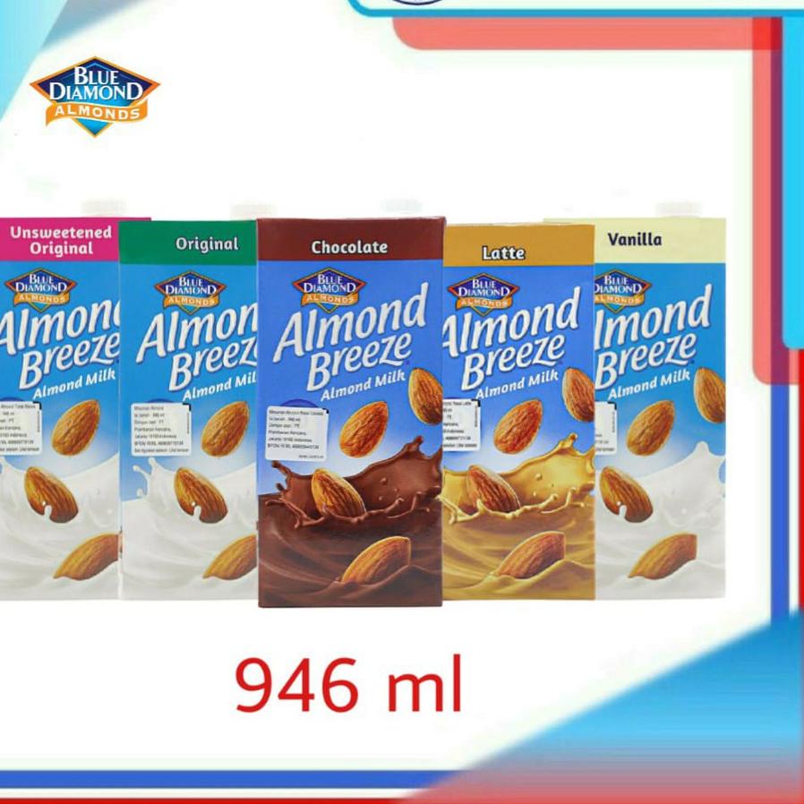 

✔✔SALE✔✔ Blue Diamond Susu Almond Breeze Milk 1 liter Original Chocolate Vanilla Latte Unsweeetened 946 ml