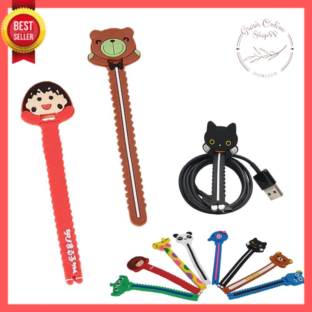 GOS -I111- Pengikat Kabel - Jepitan Kabel Charger Karakter - Pengikat Kabel Silicone Karakter Lucu