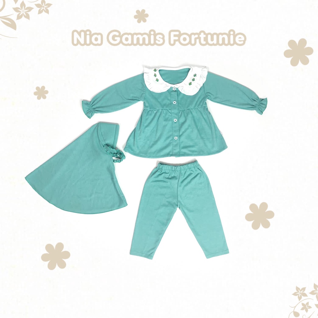 NEW !!! NIA BABY GAMIS FORTUNIE - GAMIS BAYI DENGAN CELANA UKURAN 6 - 16 BULAN