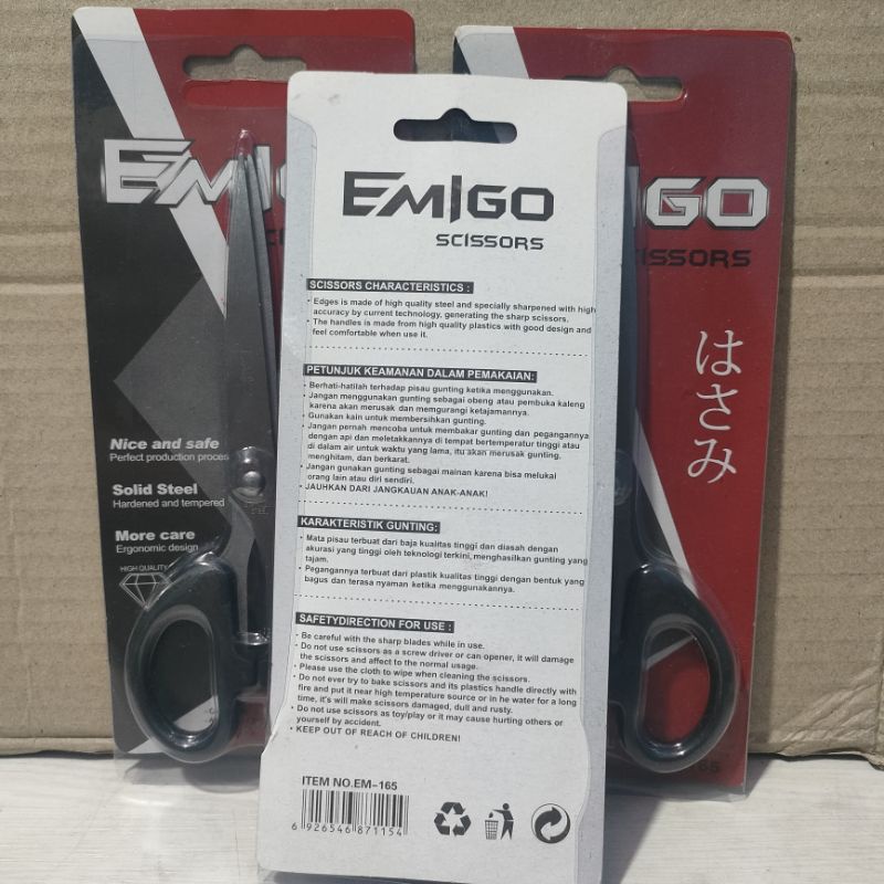 Gunting Emigo 165 Tanggung 6&quot; inch  Multifungsi Serbaguna Per 1 pcs