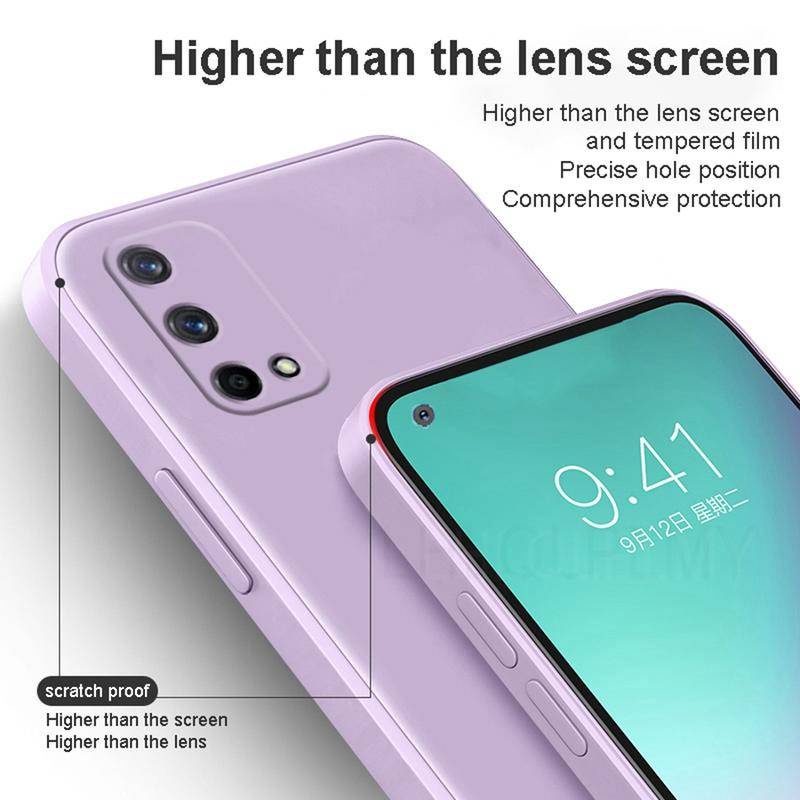 Soft Case Silikon Cair Persegi Untuk OPPO A16 A15 A54 A74 A94 A73 5G A53 A77 A91 A72 A52 A31 A5 A9 2020 A96 A54S A55 A76 Cover