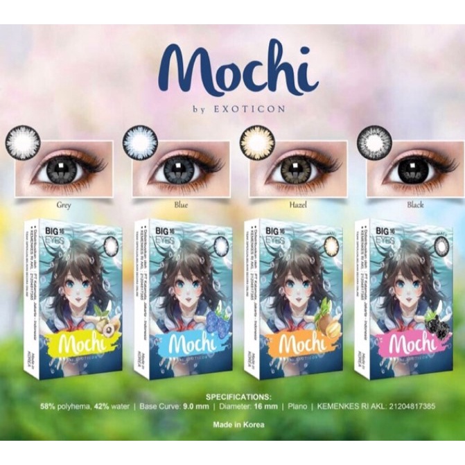 Softlens X2 MOCHI BIGEYES 16mm | Normal &amp; Minus 0.50 - 3.00 + FREE LENSCASE - KASIMURA