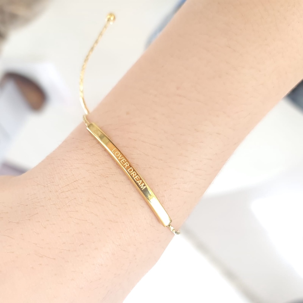 gelang tangan wanita titanium model serut lover dream gold