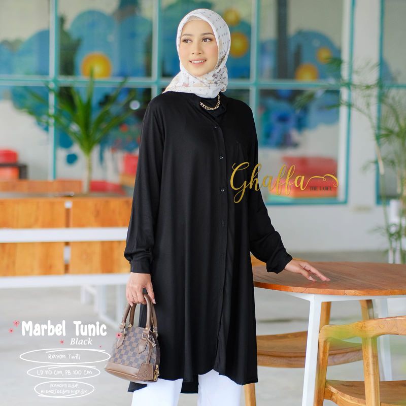 MARBEL TUNIK BY GHAFFA THE LABEL / TUNIK POLOS MUSLIMAH / Atasan wanita polos modern rekomended