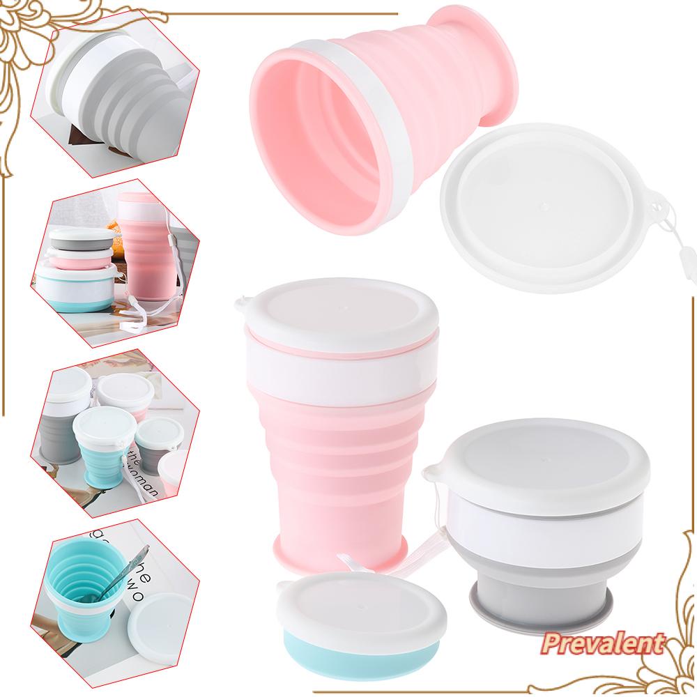 Preva 100 /200/350ml Collapsible Silicone Cup Perlengkapan Perjalanan Rumah Tangga Olahraga &amp; Luar Ruangan Mug Minum Lipat