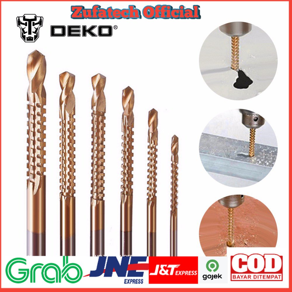 Deko Mata Bor Power Drill HSS Steel 6 PCS - Golden