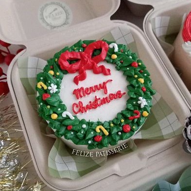 

Wreath Christmas bento cake kue natal lunchbox
