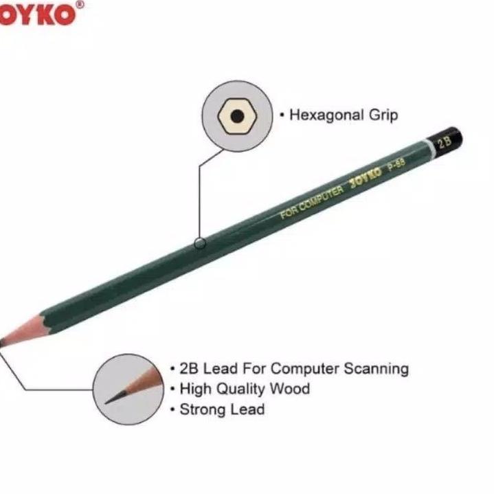 

ぃ (ISI 12PCS) PENSIL KOMPUTER 2B JOYKO 1PAK MURAH ユ