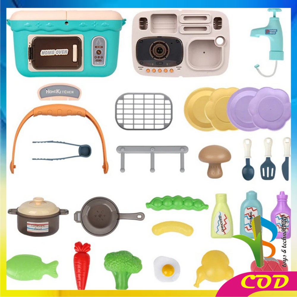 RB-M27 Mainan Home Picnic Kitchen Set 906 / Mainan Edukasi Anak Masak Masakan + Wastafel Cuci Piring