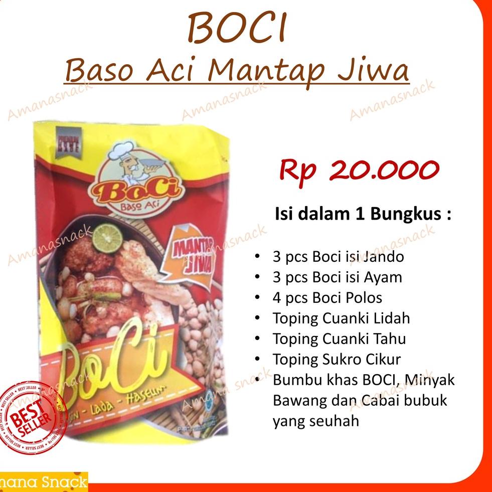 

Terbatas.. Paket 6 BOCI 1 kg - Boci baso aci mantap jiwa geprek white curry RHV