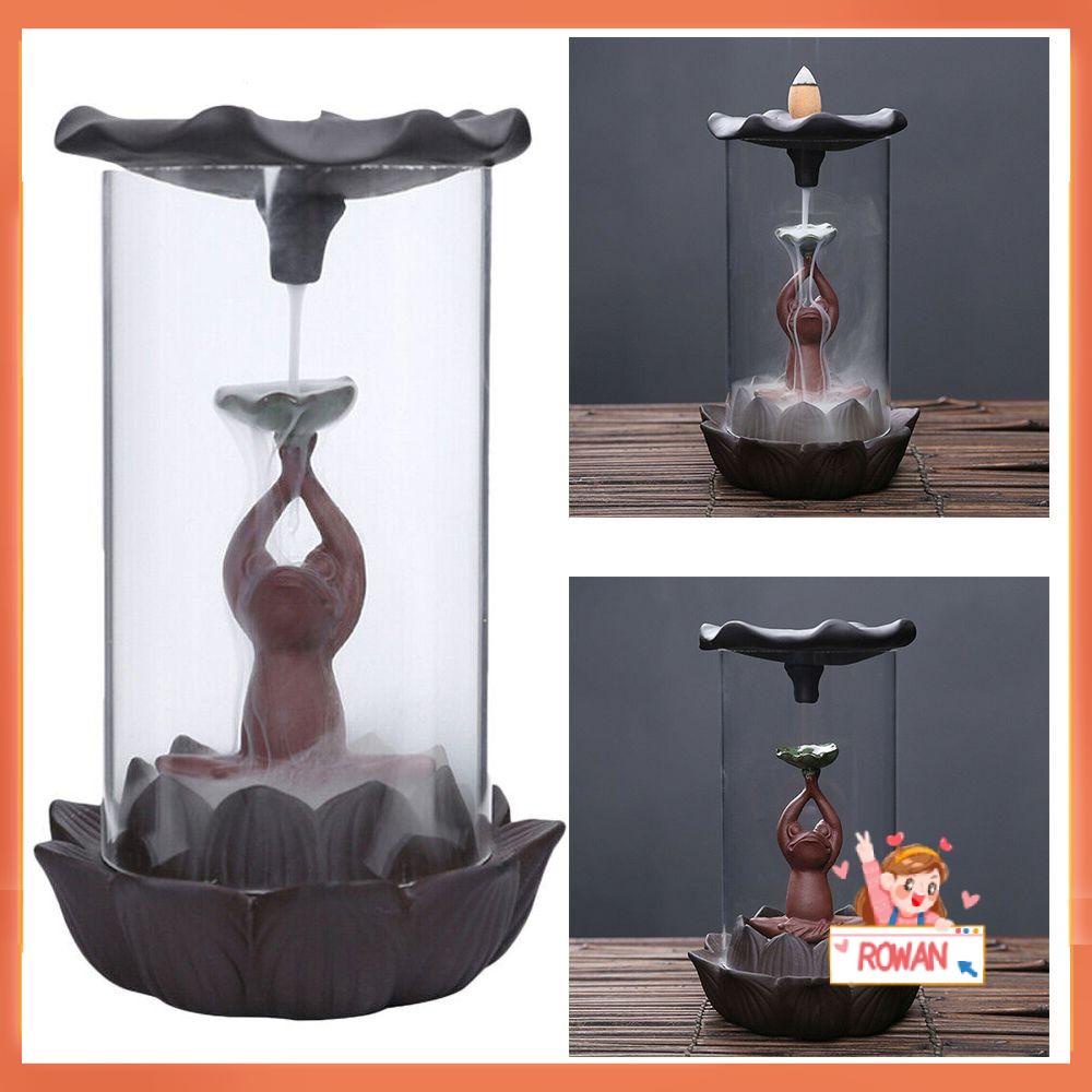 R-flower Backflow Incense Burner Dekorasi Rumah Meditasi Ornamen Tempat Dupa