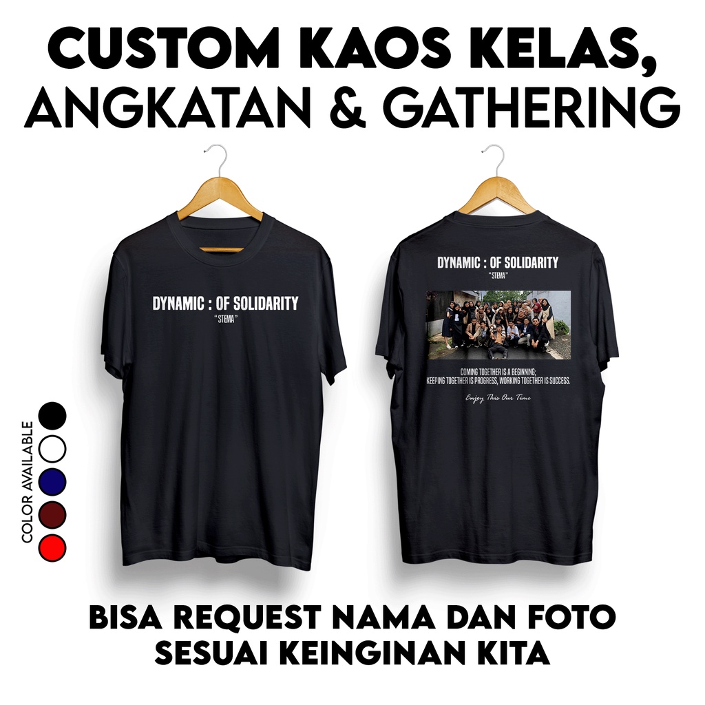 Kaos Kelasan Angkatan Alumni Sekolah SD SMP SMA SMK Custom / Baju Kegiatan Study Tour Kelas / Kaos K