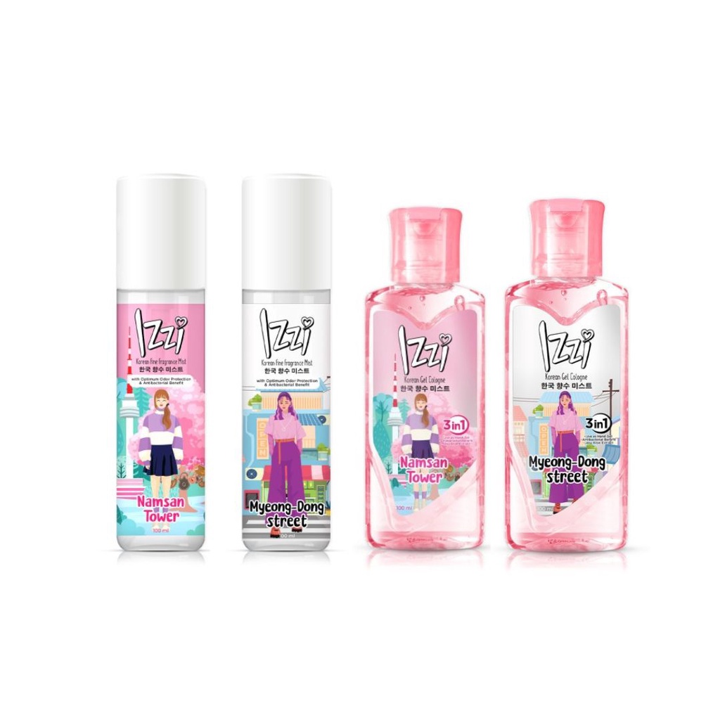 Ningrum - IZZI Korean Gel Cologne - Moisturizing Gel Cologne 100ml | Myeongdong Street / Namsan Tower / Chit Chat / Fun Party | Parfum Wanita Gel Awet Tahan Lama Original BPOM - 7805