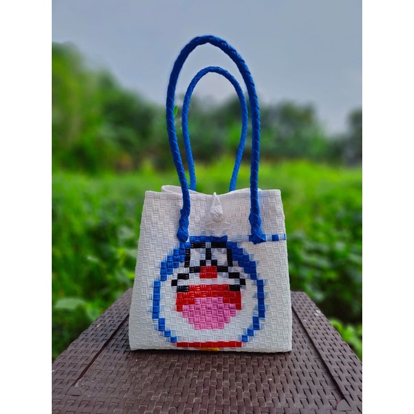 jali sulam Doraemon warna tas bisa riqwes
