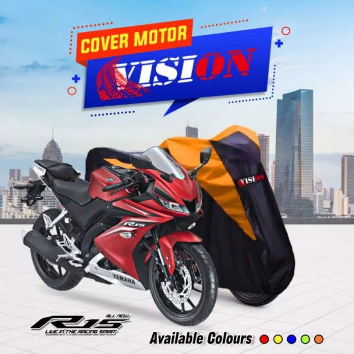 COVER SARUNG MOTOR YAMAHA R15 WATERPROOF ANTI AIR KUALITAS OUTDOOR