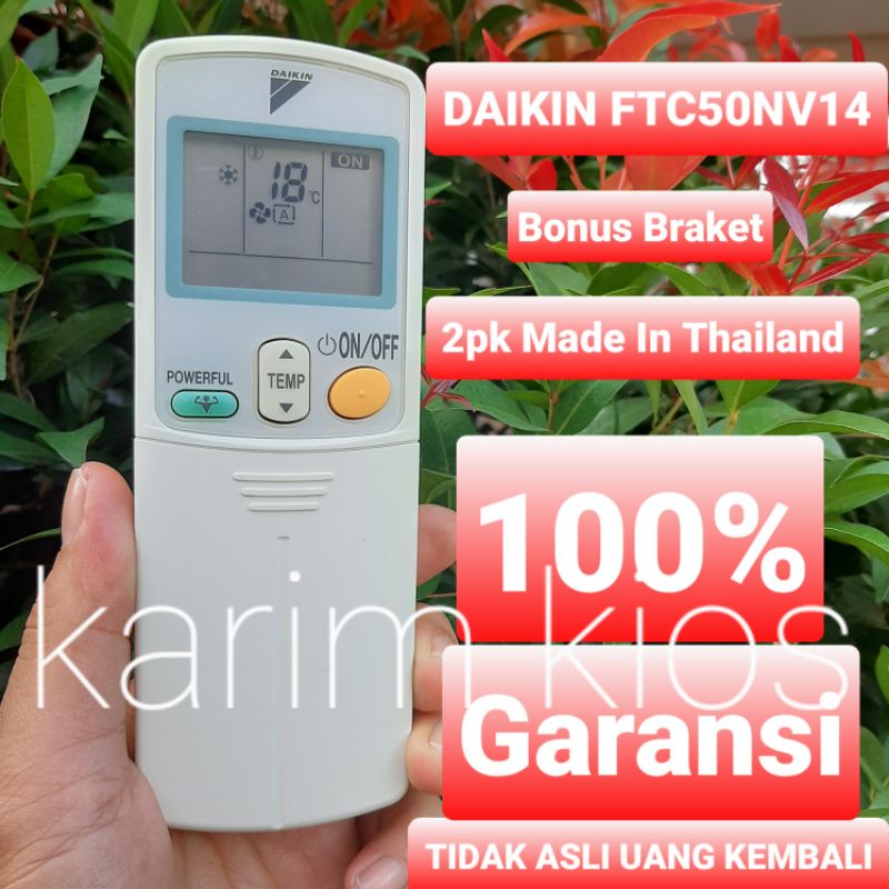 Remot Remote Ac DAIKIN FTC50NV14 Made In Thailand 2pk Asli