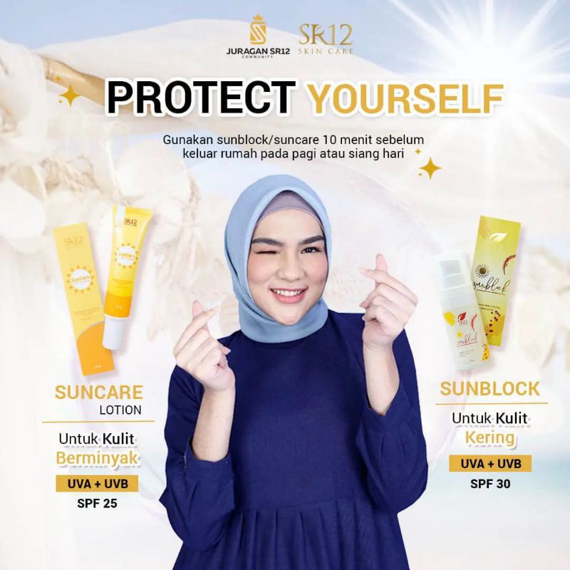 SUNCARE LOTION SPF 25++ SUNCARE SR12 BPOM SUNBLOCK SUNSCREEN TABIR SURYA PELINDUNG SINAR UV AMAN UNT