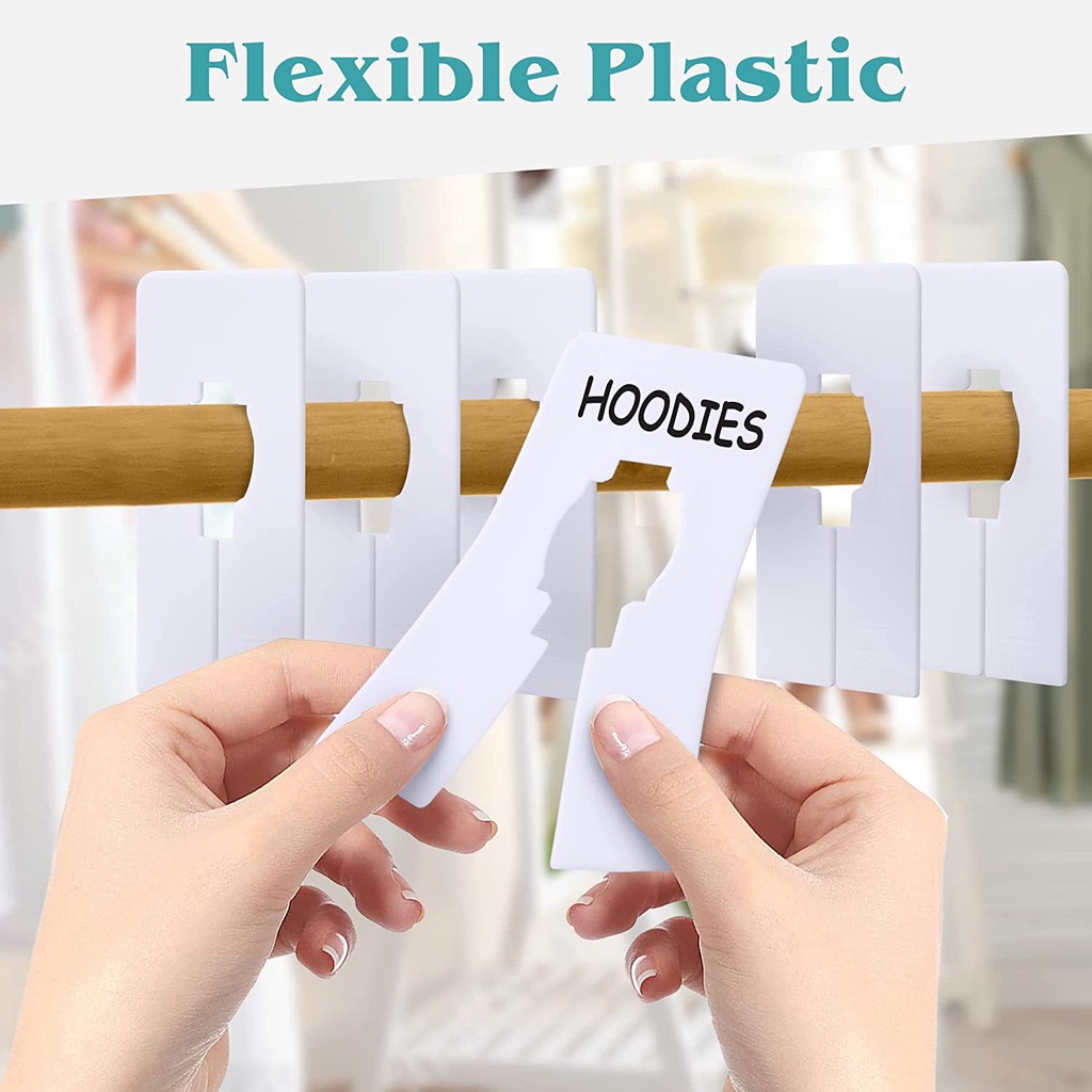 10pcs Closet Clothes Marking Separator Pakaian Warna Size Dividing Tag Writable Garment Sort Card Coat Shirt Scarf Classify Board Untuk Asrama Keluarga Hotel Dress Shop