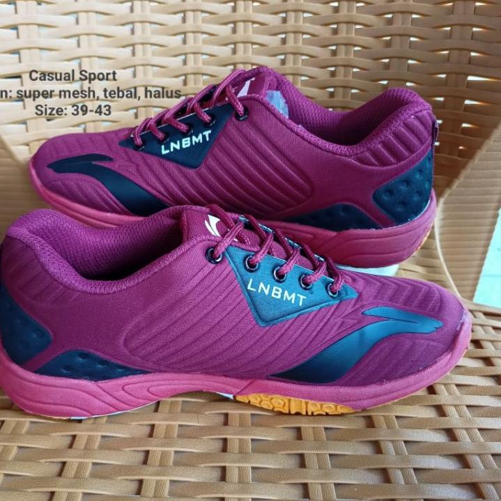 [256] Sepatu Badminton Merah Maroon Red Lining Sepatu Olahraga ❋