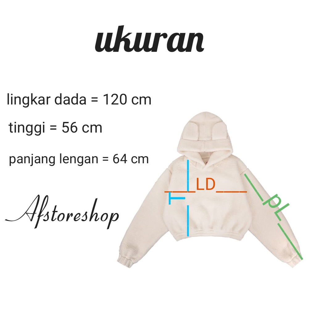 Hoodie Bulu Sherpa Crop Wanita