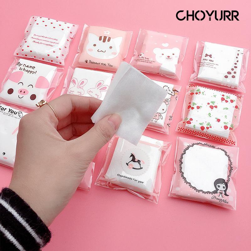 【COD】Kapas Toner Isi 25 Pcs Karakter Kartun Kapas Wajah Tipis Pembersih Make Up Kemasan Cotton Pads Travel Size 25 Lembar-CH