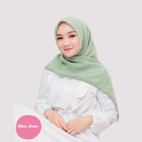 [ COD ] New 60+ Warna Daily Hijab Bella Square | Hijab Segi Empat Double Hycount | Hijab Segi Empat Bella Square-MOSS GREEN