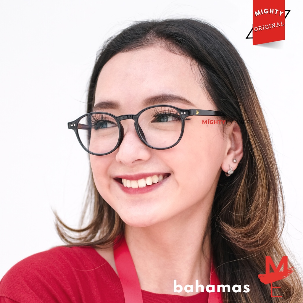 MIGHTY Kacamata PhotoChromic AntiRadiasi Bulat Wanita - BAHAMAS