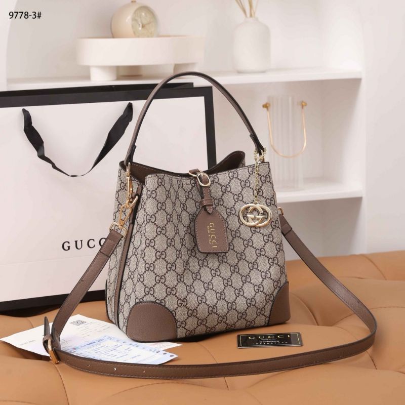 Gucci GG Supreme Top Handle Bucket Bag #9778-3