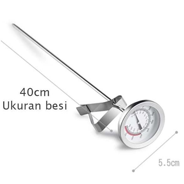 Frying Thermometer 40cm Ukur Suhu Minyak Air Stainless Steel Analog 40