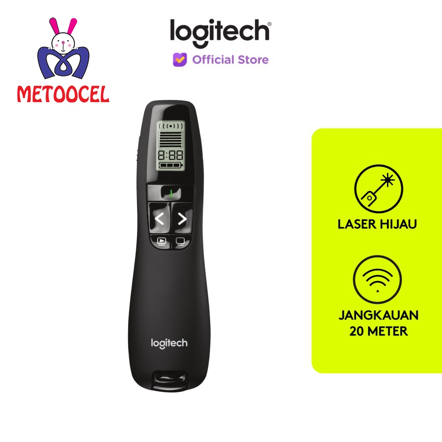 Logitech R800 Remote Pointer Presenter Wireless Laser Hijau