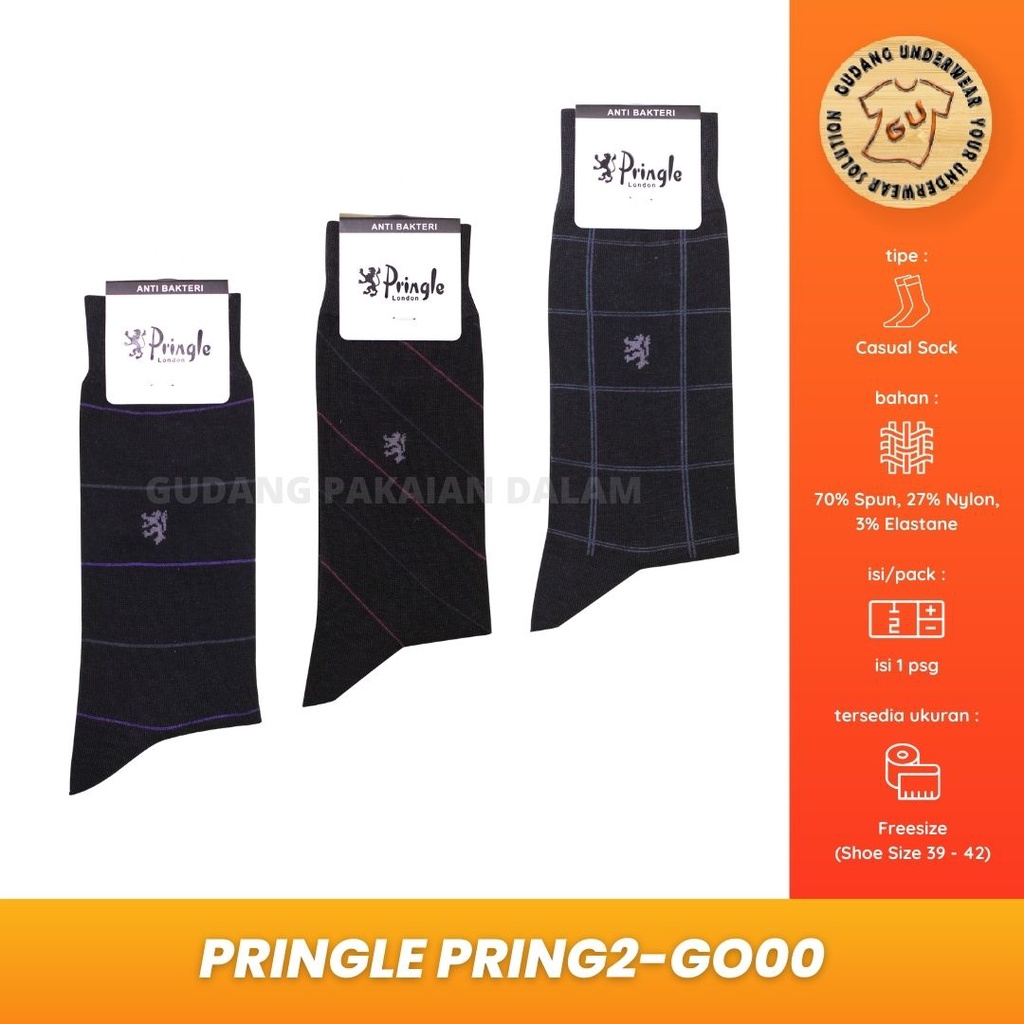 Pringle GO00 Kaos Kaki Kasual Motif Isi 1 Pasang