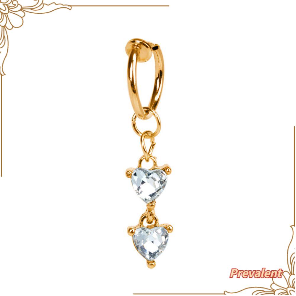 Preva Belly Button Nail Bahan Titanium steel Dengan Mutiara Tidak Berlubang Aksesoris Zircon