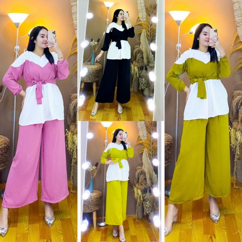 LESTI SET CRINKLE PREMIUM TERBARU SERUT BAHU LD 110 // LESTI SETELAN EANITA CRINKLE TERBARU // LESTI