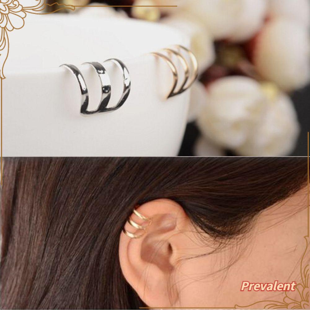 Preva 2PCs Cuff Earrings Aksesoris Pesta Punk Tanpa Tindik