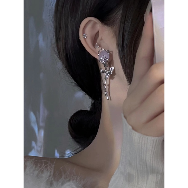 Aksesoris Anting Mawar Versi Korea Dari Temperamen Mewah Ringan