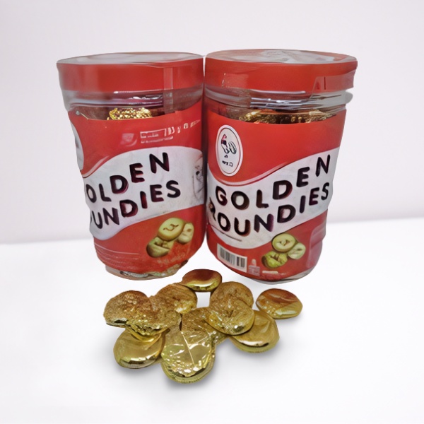 Coklat koin ayam jago golden Roundies (285gr / kurleb 95pcs ). Cokelat enak dan murah