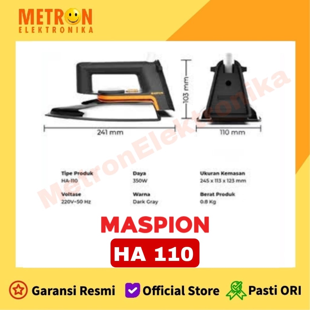 MASPION HA 110 SETRIKA / GOSOKAN / AUTOMATIC IRON