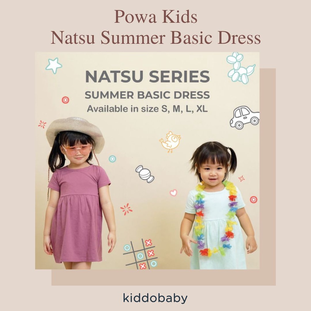 Powa Kids Natsu Summer Basic Dress / Baju Dress Anak