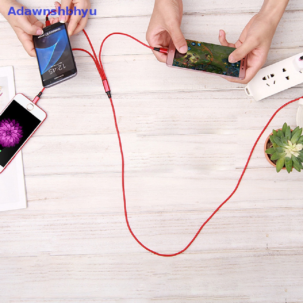 Adhyu Kabel 3in1 Multi Type-C Micro USB Data Sync Fast Charging Untuk iPhone Android  Id