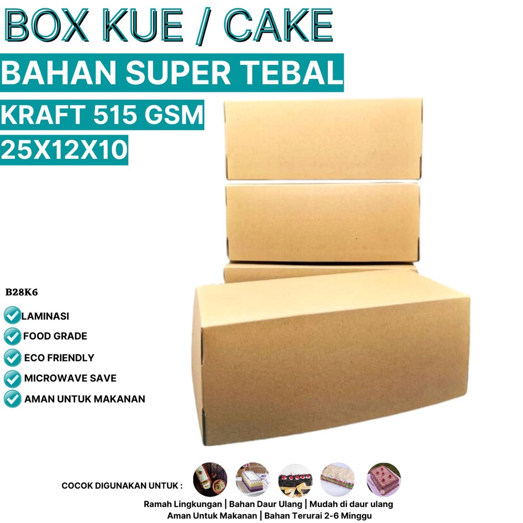 Dus 25x12x10 Tebal 515 Gsm Dus Bakey (B28K6-25X12X10 Cm)