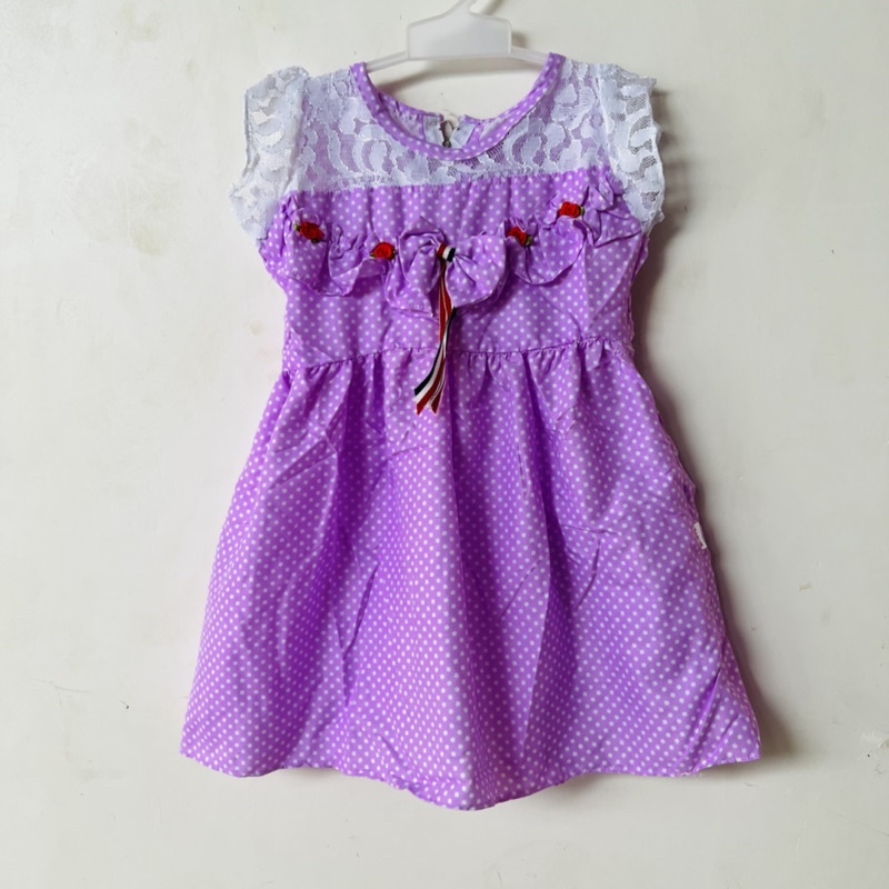 Dress anak 2 tahun gaun anak cewek baju anak perempuan ( dress bendera polka)