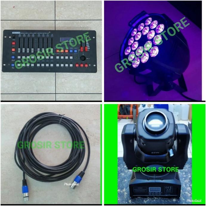 Paket 6Unit Parled 18x10W + Dmx Disco 240 Plus Moving Beam 60W