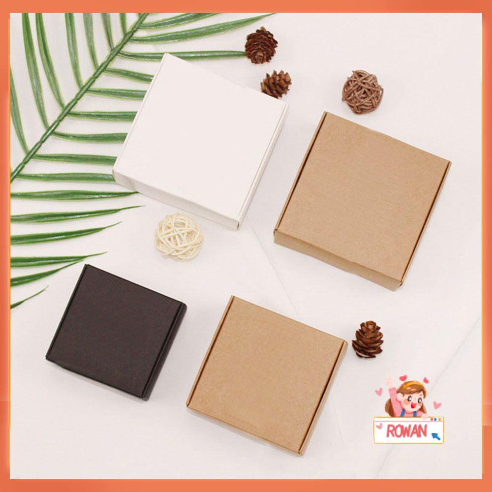 R-flower 10pcs Kraft Paper Box Kecil Perhiasan Hadiah Craft Candy Storage