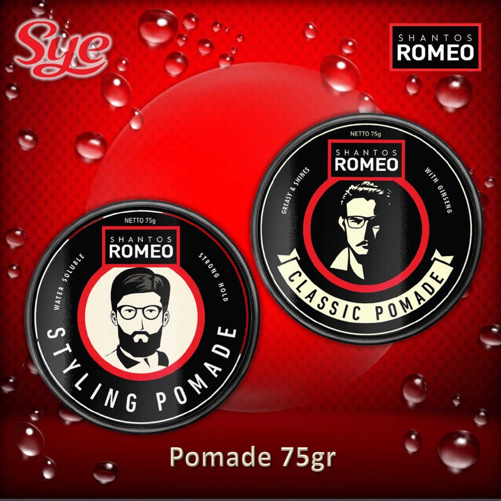 BPOM SHANTOS ROMEO HAIR STYLING POMADE RAMBUT 75GR / GEL RAMBUT / SYE