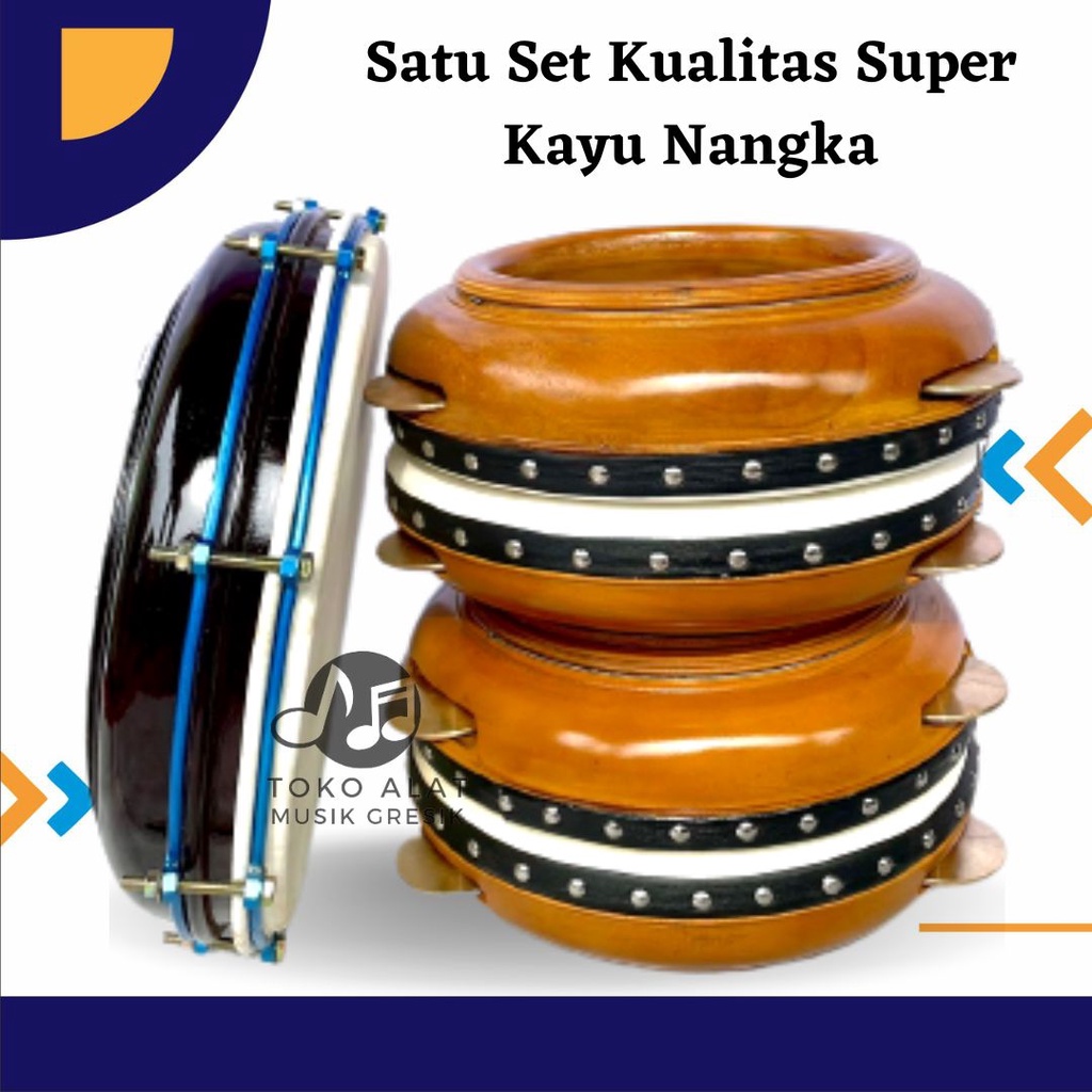 Alat Hadroh full Set Kualitas Super Kayu Nangka Hadroh Jeapa Kencer Kuningan Banjari Robana